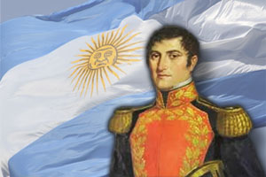 Belgrano enarbola la bandera argentina